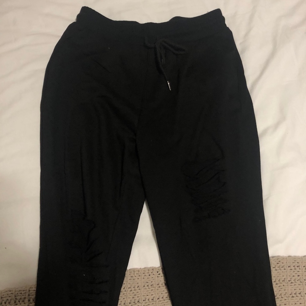 Black Ripped Joggers - Picture 3 of 3